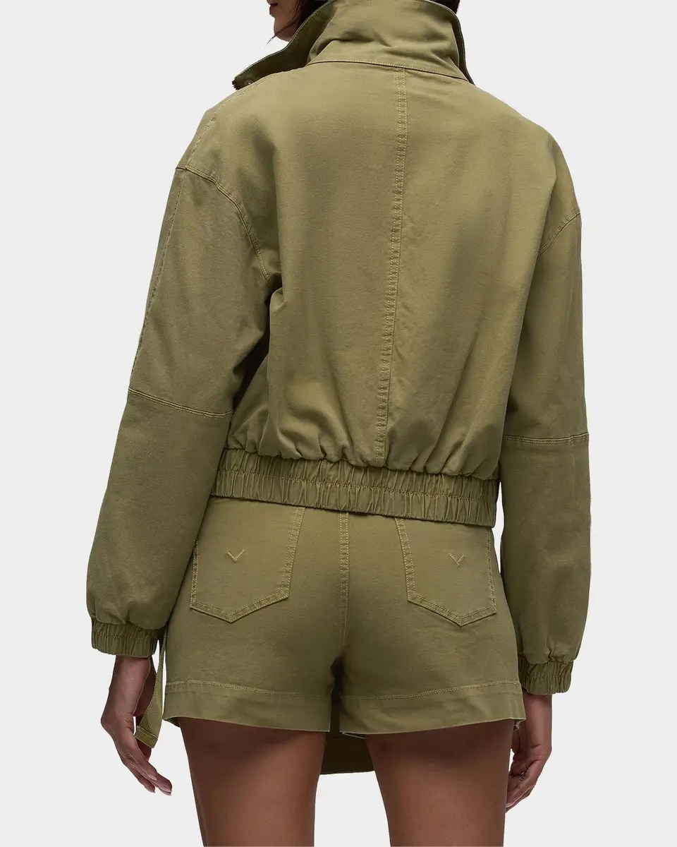 Hudson Sporty Cotton-Blend Crop Bomber Jacket | Thumbnail 3