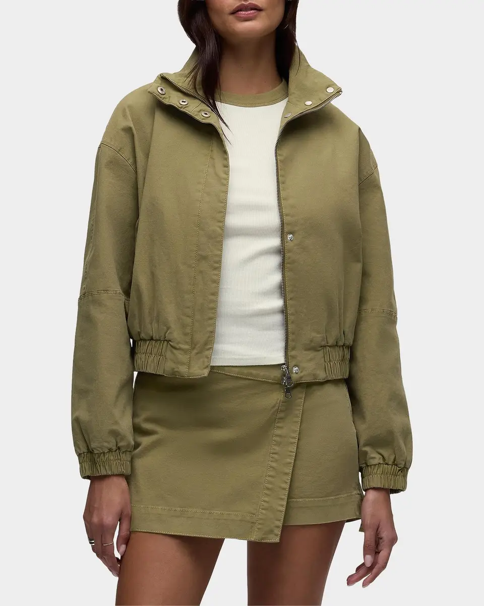 Hudson Sporty Cotton-Blend Crop Bomber Jacket | Thumbnail 4