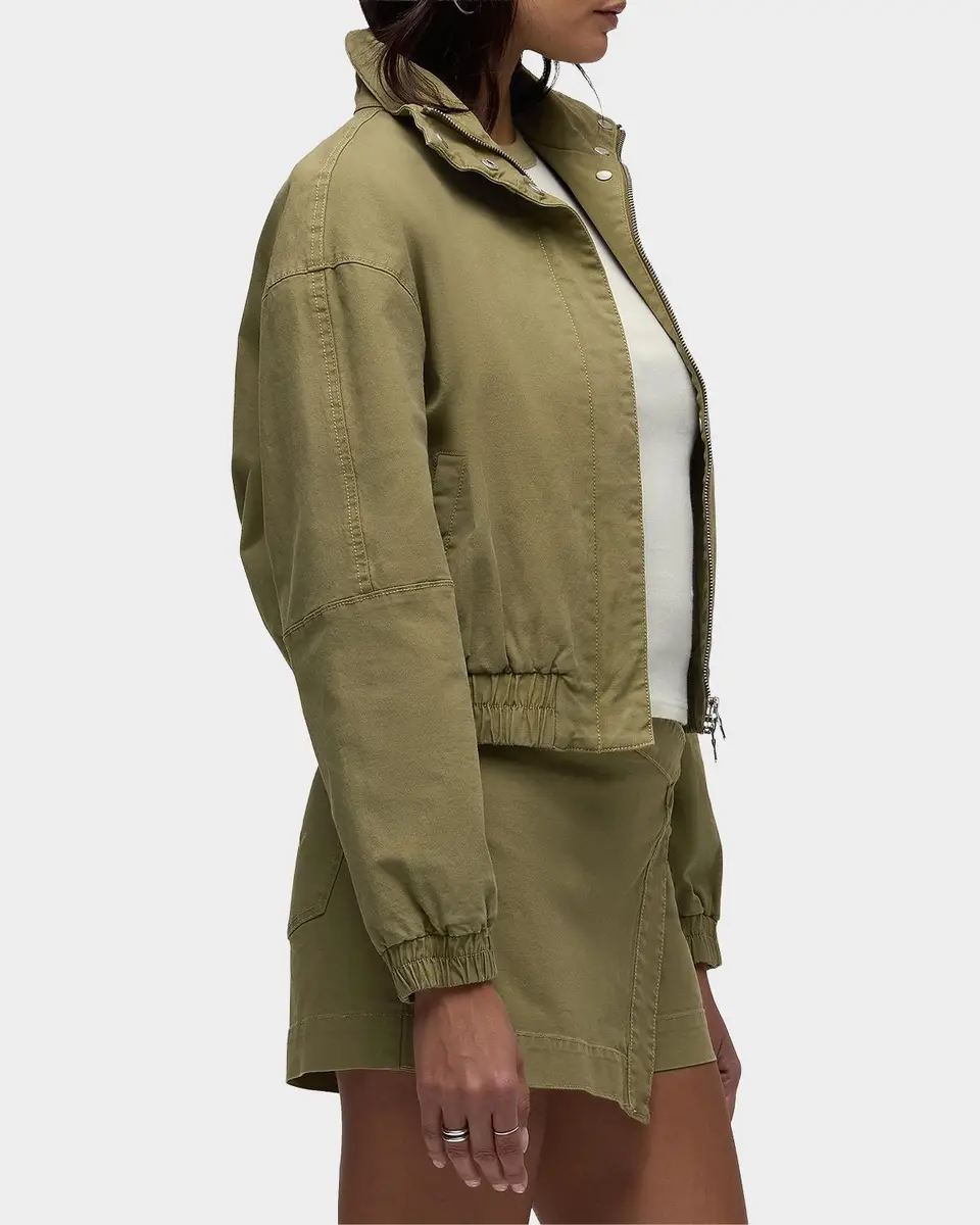 Hudson Sporty Cotton-Blend Crop Bomber Jacket | Thumbnail 7