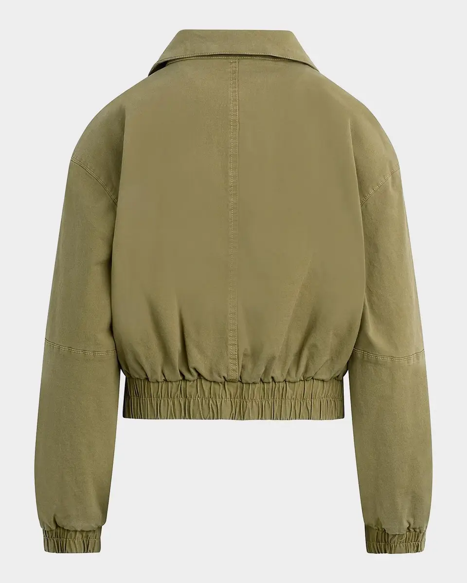 Hudson Sporty Cotton-Blend Crop Bomber Jacket | Thumbnail 9
