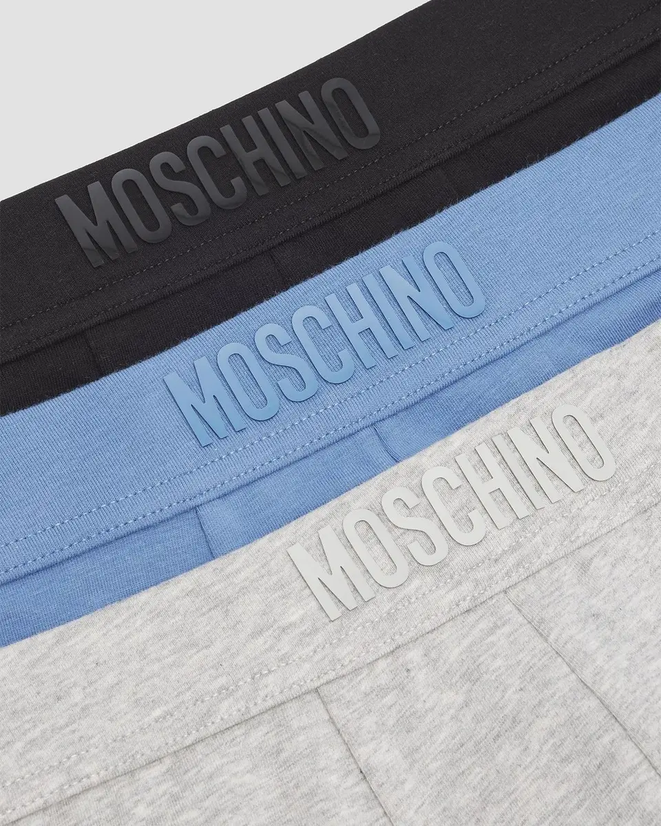 MOSCHINO Men's Tonal Logo Stretch-Jersey Trunk Brief 3-Pack | Thumbnail 3 MOSCHINO Men's Tonal Logo Stretch-Jersey Trunk Brief 3-Pack | Thumbnail 3