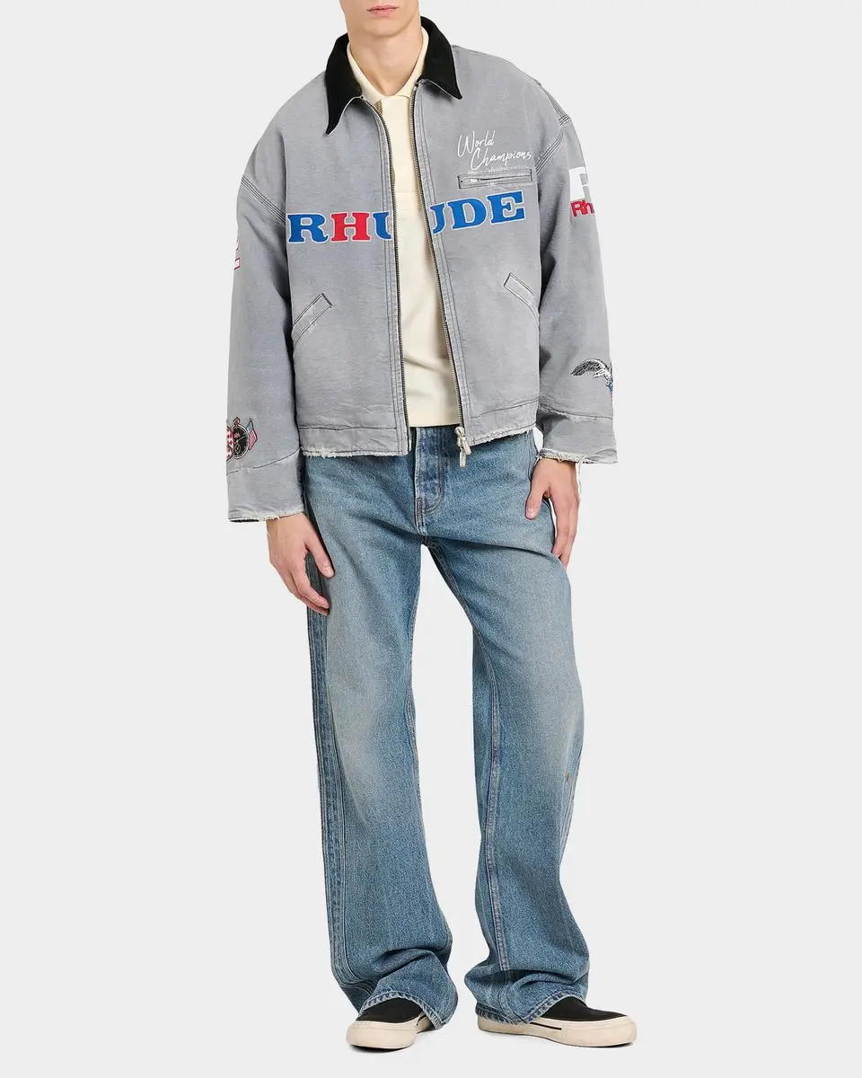 Rhude Men's Pintuck 90s Traxedo Baggy Jeans | Thumbnail 2 Rhude Men's Pintuck 90s Traxedo Baggy Jeans | Thumbnail 2