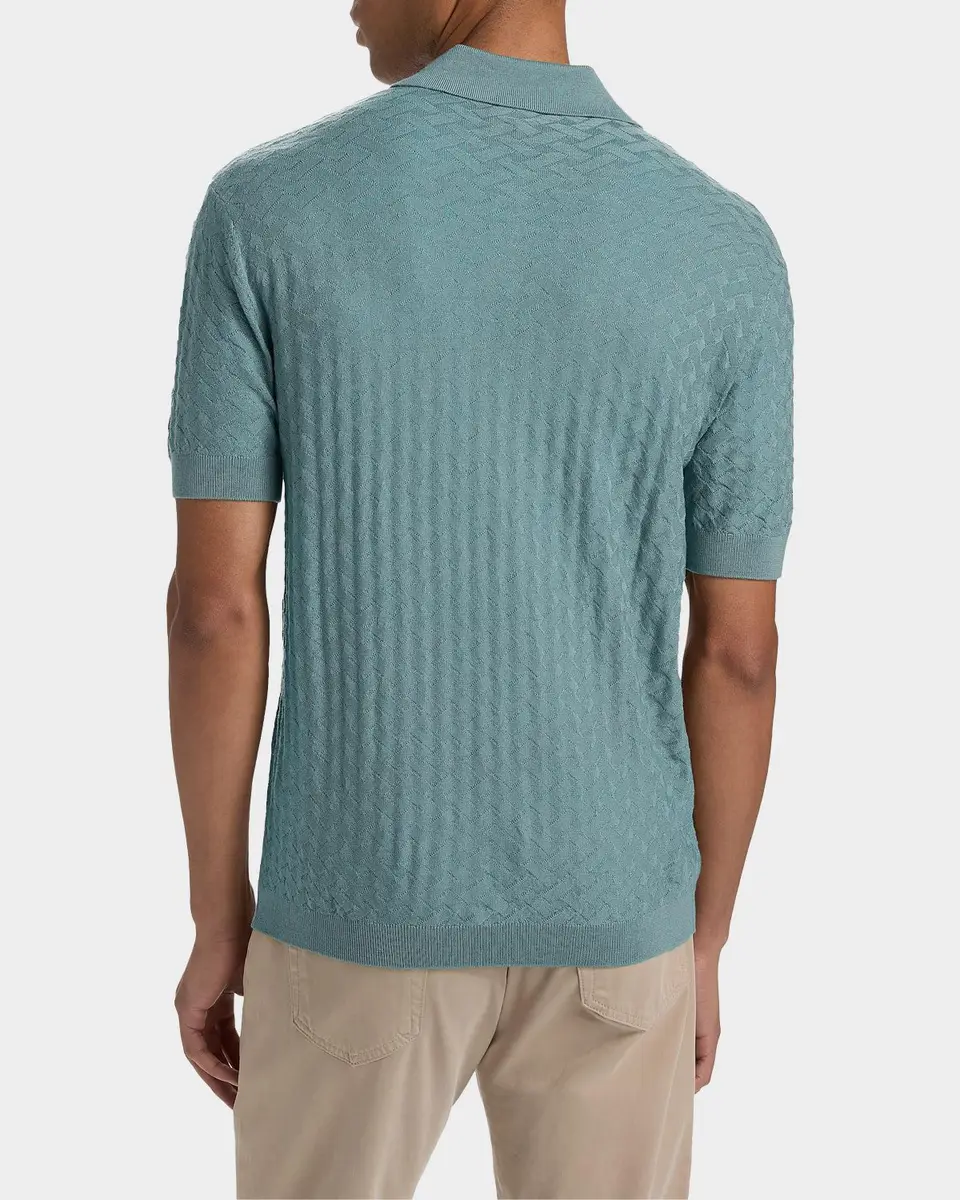 Emporio Armani Men's Tonal Basketweave Wool Sweater | Thumbnail 3 Emporio Armani Men's Tonal Basketweave Wool Sweater | Thumbnail 3
