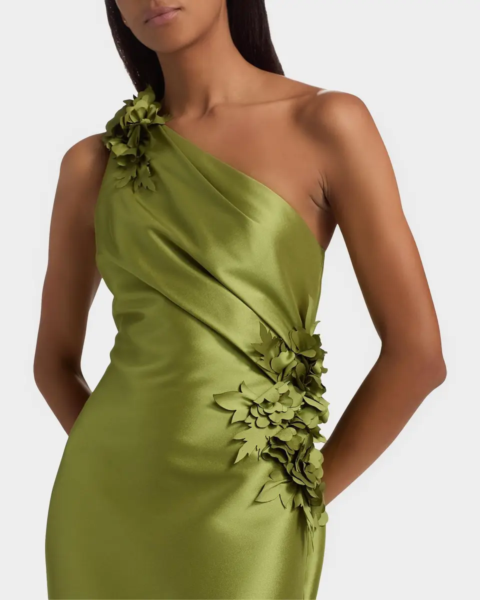 BADGLEY MISCHKA Floral Appliqué One-Shoulder Gown | Thumbnail 5 BADGLEY MISCHKA Floral Appliqué One-Shoulder Gown | Thumbnail 5