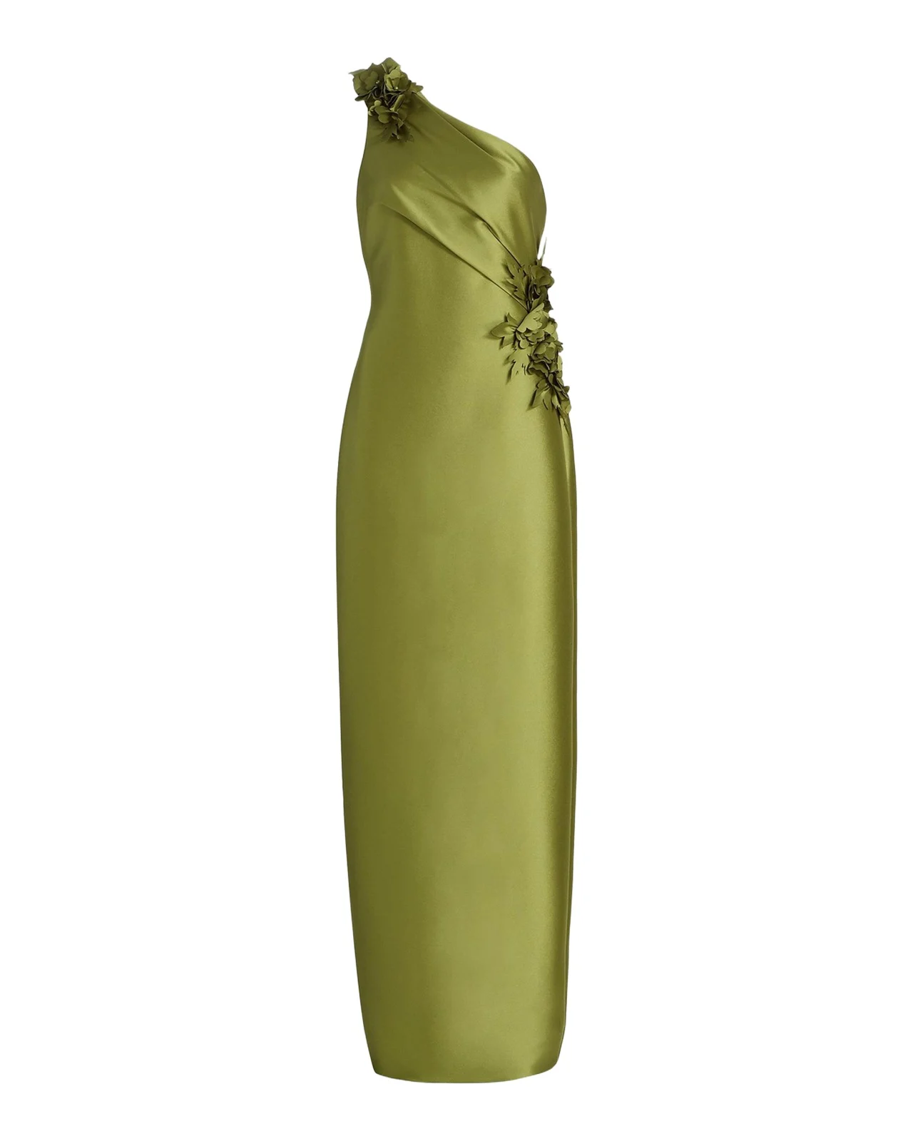 Floral Appliqué One-Shoulder Gown Floral Appliqué One-Shoulder Gown