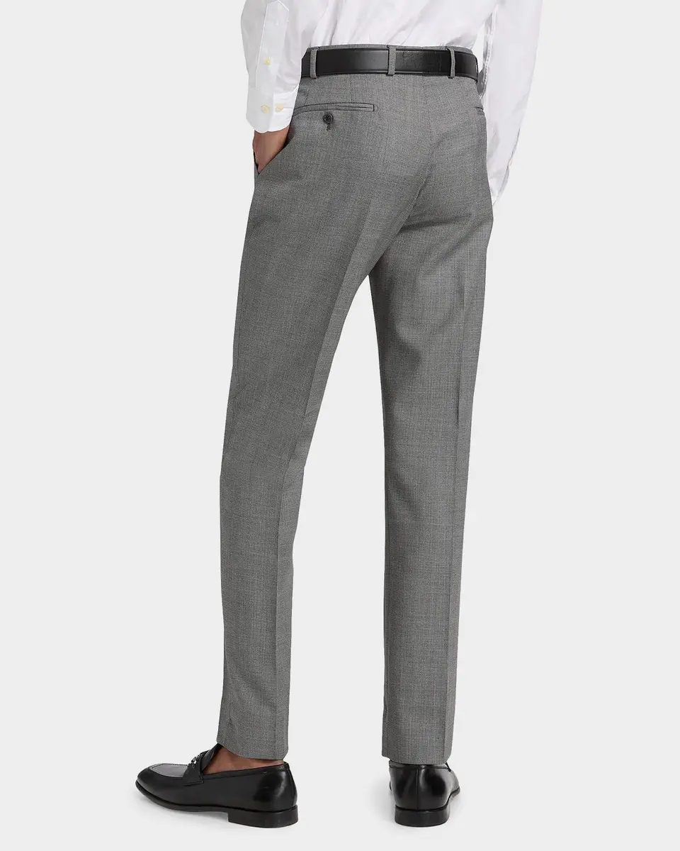 Emporio Armani Men's Textured Virgin Wool Trousers | Thumbnail 3