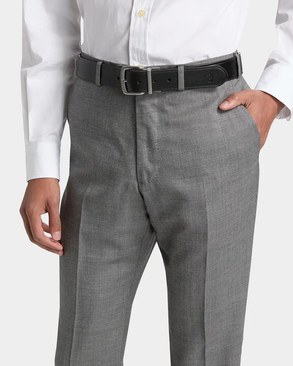Emporio Armani Men's Textured Virgin Wool Trousers | Thumbnail 5