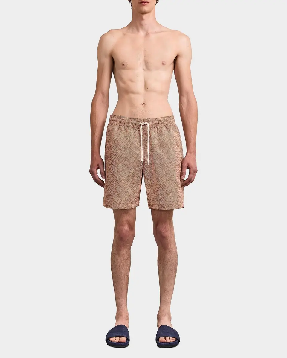 Frescobol Carioca Men's Santos Madeira-Printed Swim Shorts | Thumbnail 2 Frescobol Carioca Men's Santos Madeira-Printed Swim Shorts | Thumbnail 2