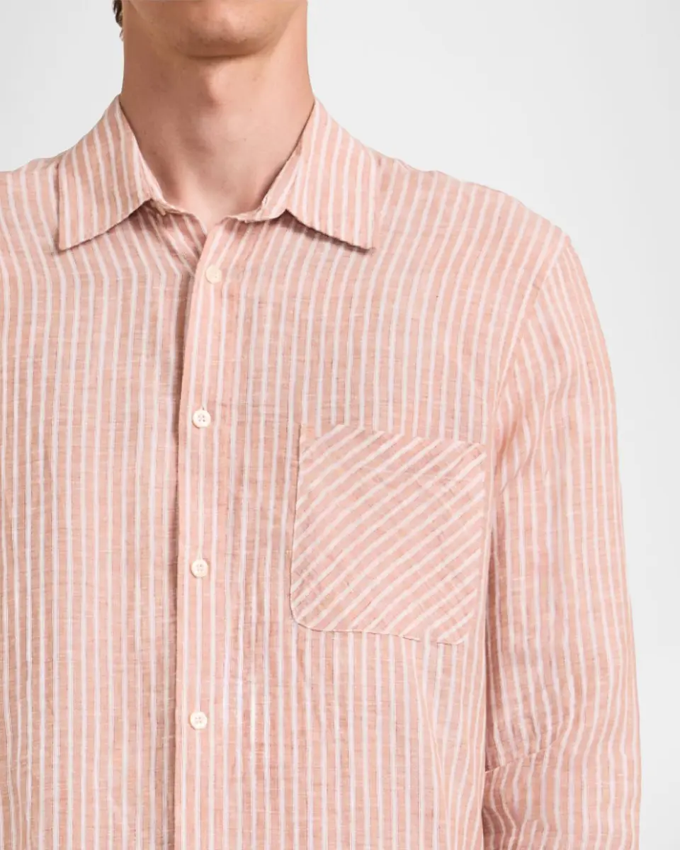 Frescobol Carioca Men's Telles Striped Linen Shirt | Thumbnail 4 Frescobol Carioca Men's Telles Striped Linen Shirt | Thumbnail 4