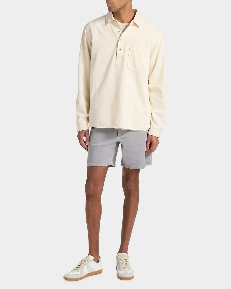 rag & bone Men's Denim Long-Sleeve Polo Shirt | Thumbnail 2 rag & bone Men's Denim Long-Sleeve Polo Shirt | Thumbnail 2