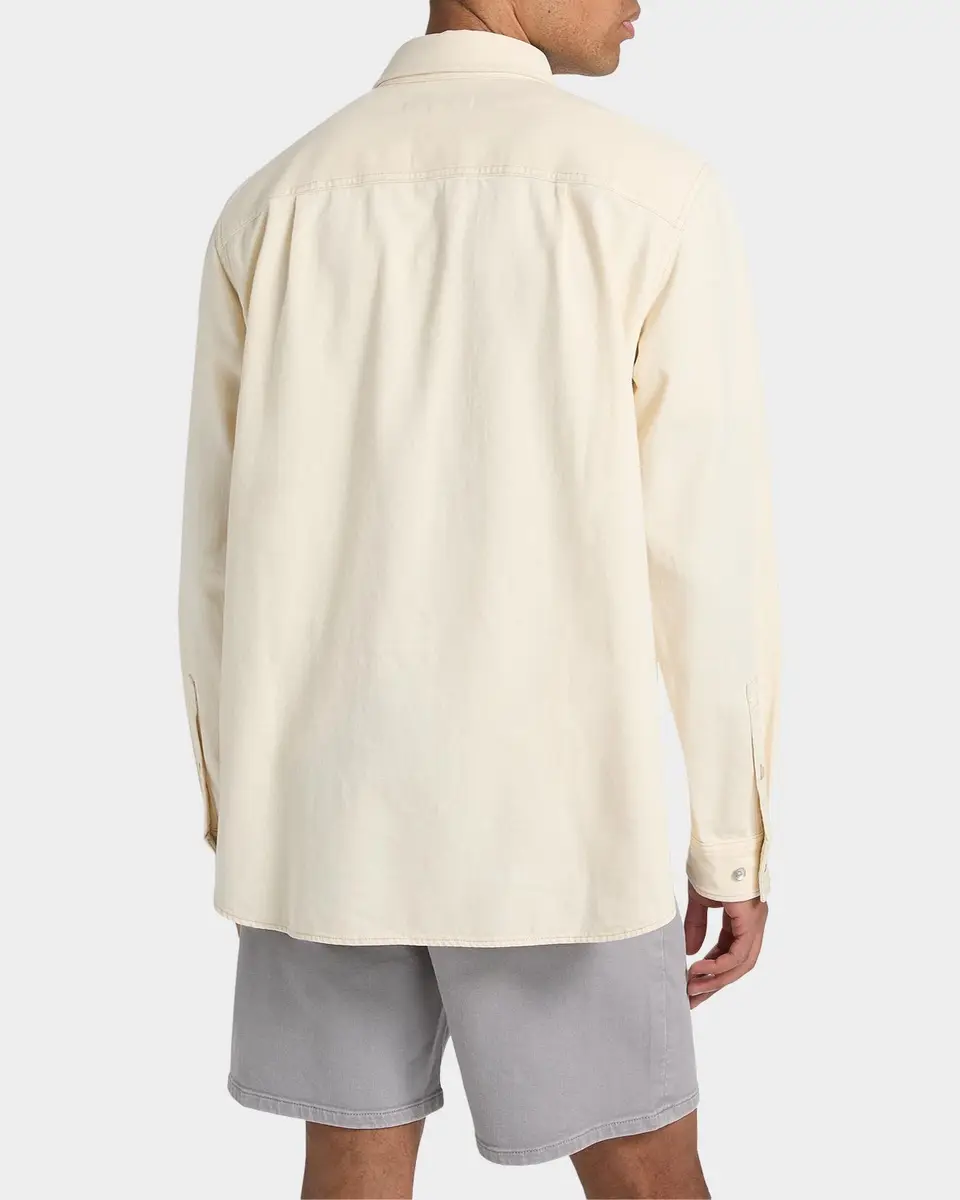 rag & bone Men's Denim Long-Sleeve Polo Shirt | Thumbnail 3 rag & bone Men's Denim Long-Sleeve Polo Shirt | Thumbnail 3