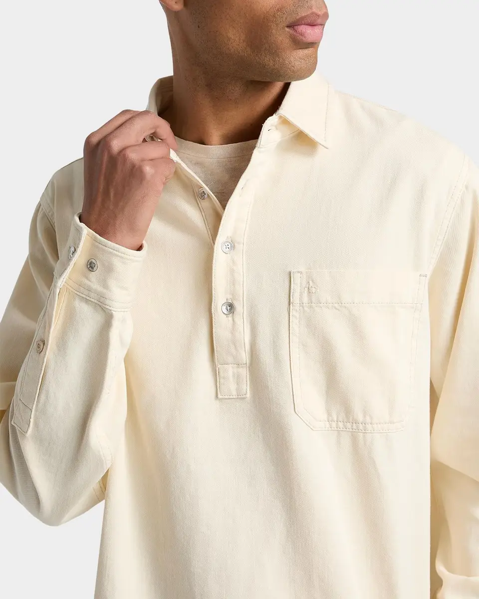 rag & bone Men's Denim Long-Sleeve Polo Shirt | Thumbnail 5 rag & bone Men's Denim Long-Sleeve Polo Shirt | Thumbnail 5