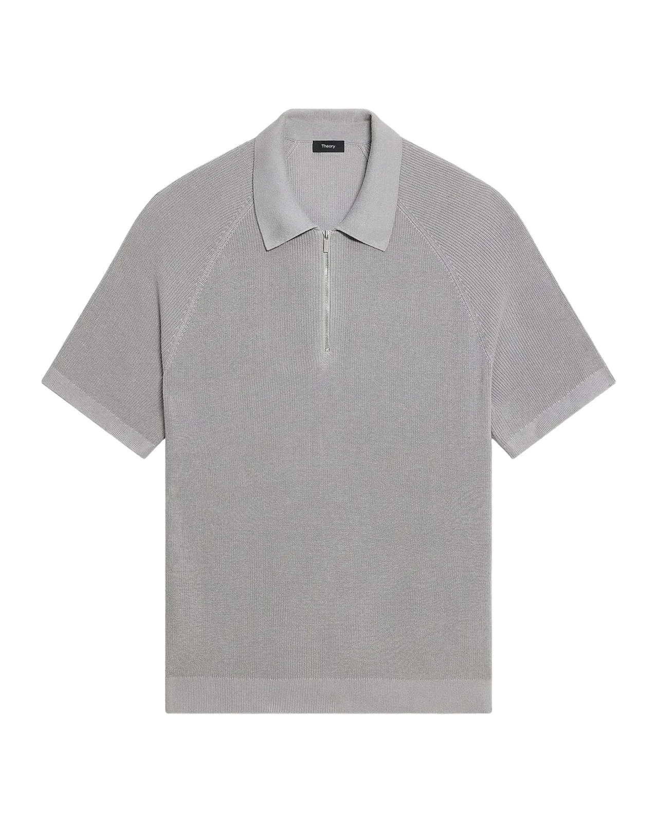 Men's Tactile Cotton Quarter-Zip Polo Shirt