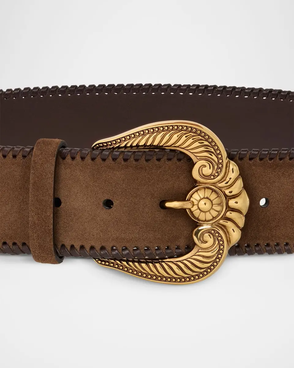 Etro Suede Belt with Paisley Buckle | Thumbnail 2 Etro Suede Belt with Paisley Buckle | Thumbnail 2