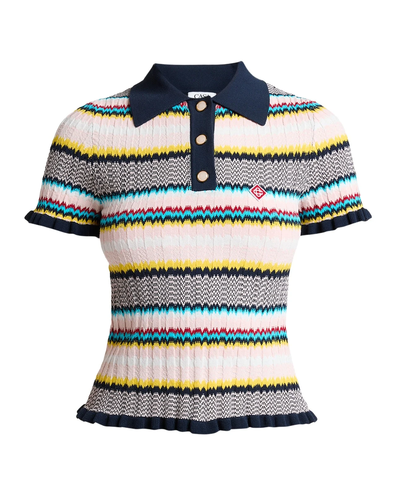 Chevron Short-Sleeve Polo Shirt