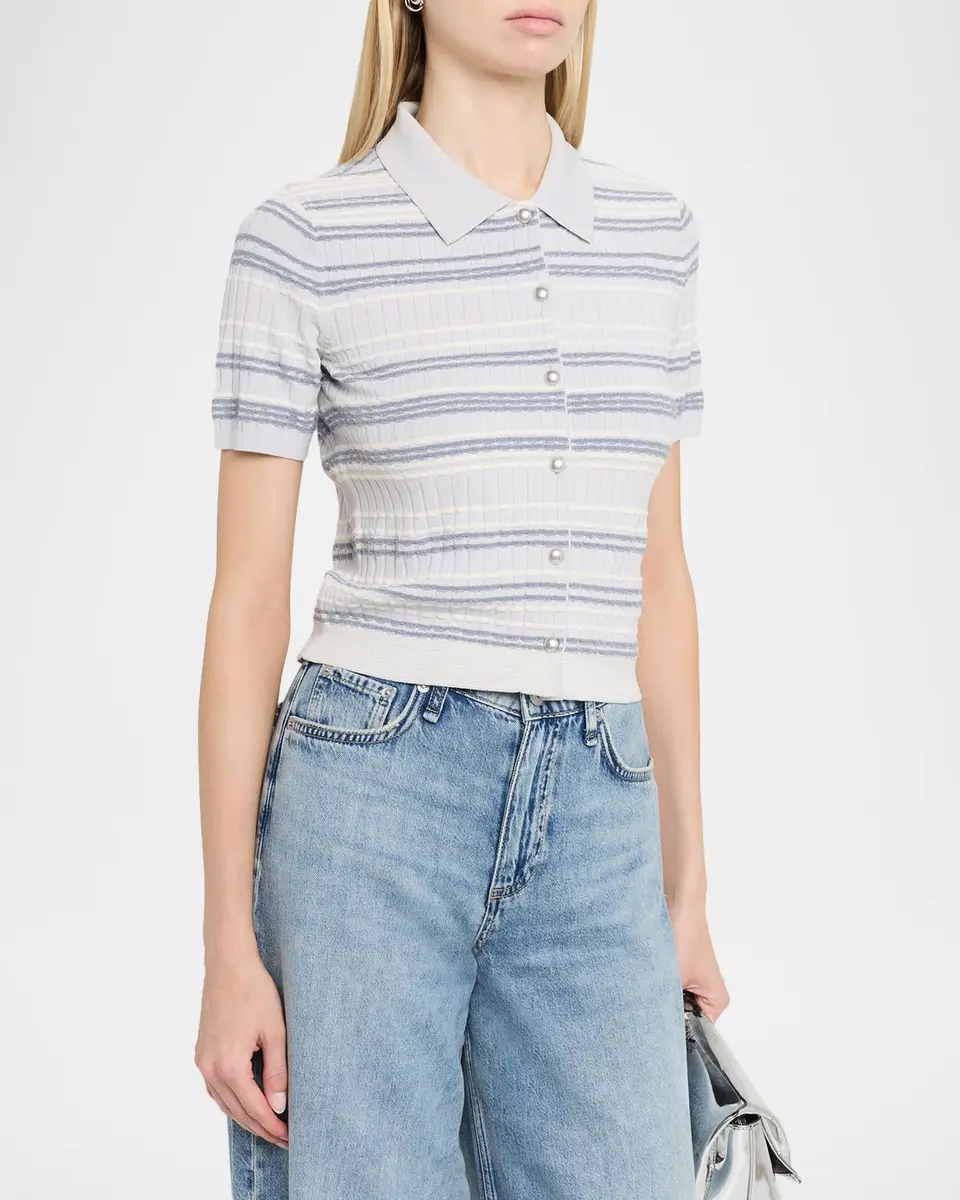 rag & bone Karina Stripe Short-Sleeve Top | Thumbnail 4