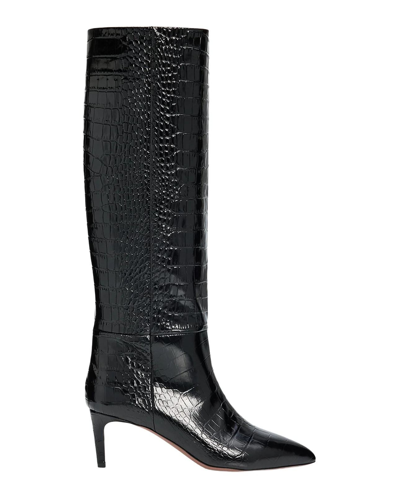 Paris Texas 60mm Croc-Embossed Leather Knee-High Boots