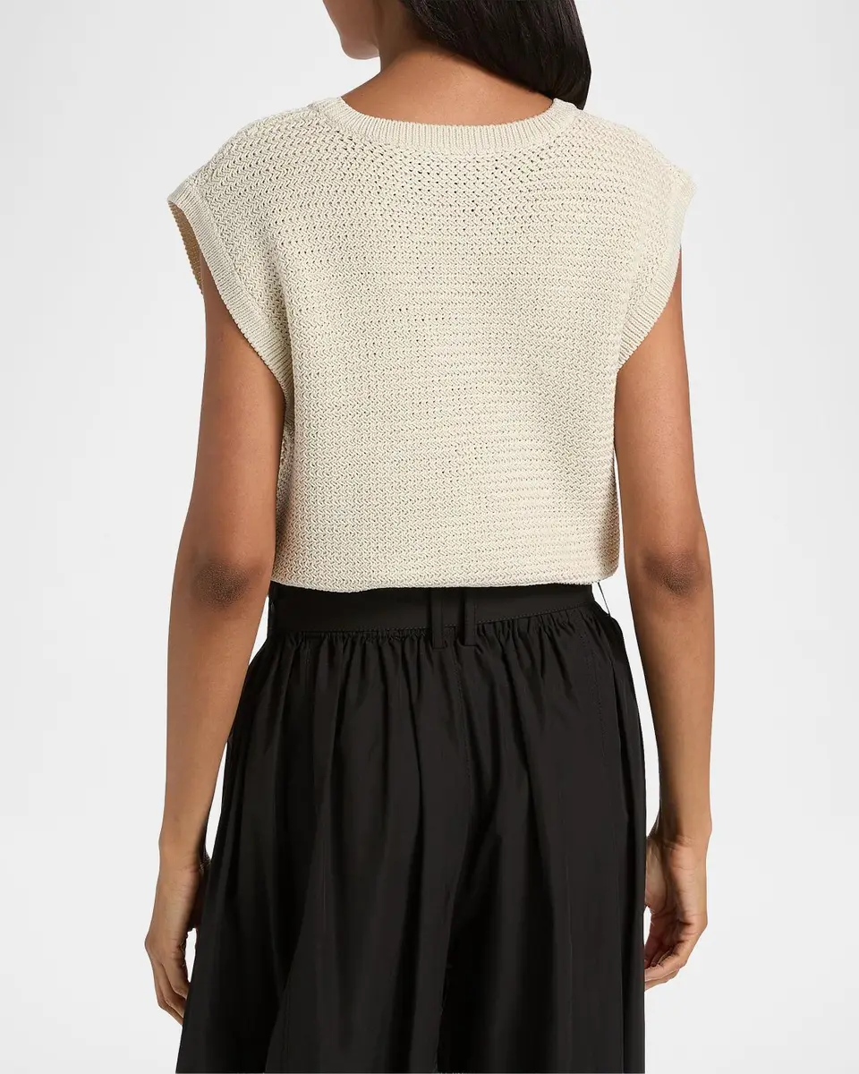 DEREK LAM 10 CROSBY Vivienne Knit Cotton Sleeveless Top | Thumbnail 3