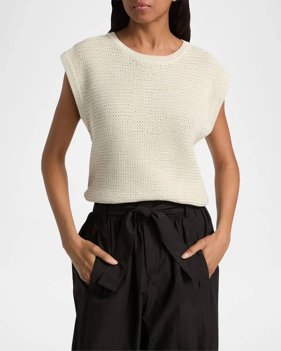 DEREK LAM 10 CROSBY Vivienne Knit Cotton Sleeveless Top | Thumbnail 4