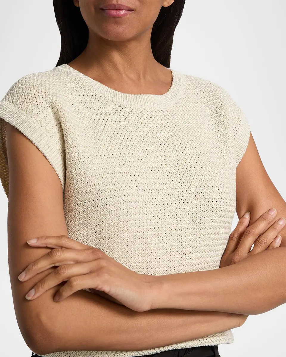 DEREK LAM 10 CROSBY Vivienne Knit Cotton Sleeveless Top | Thumbnail 5