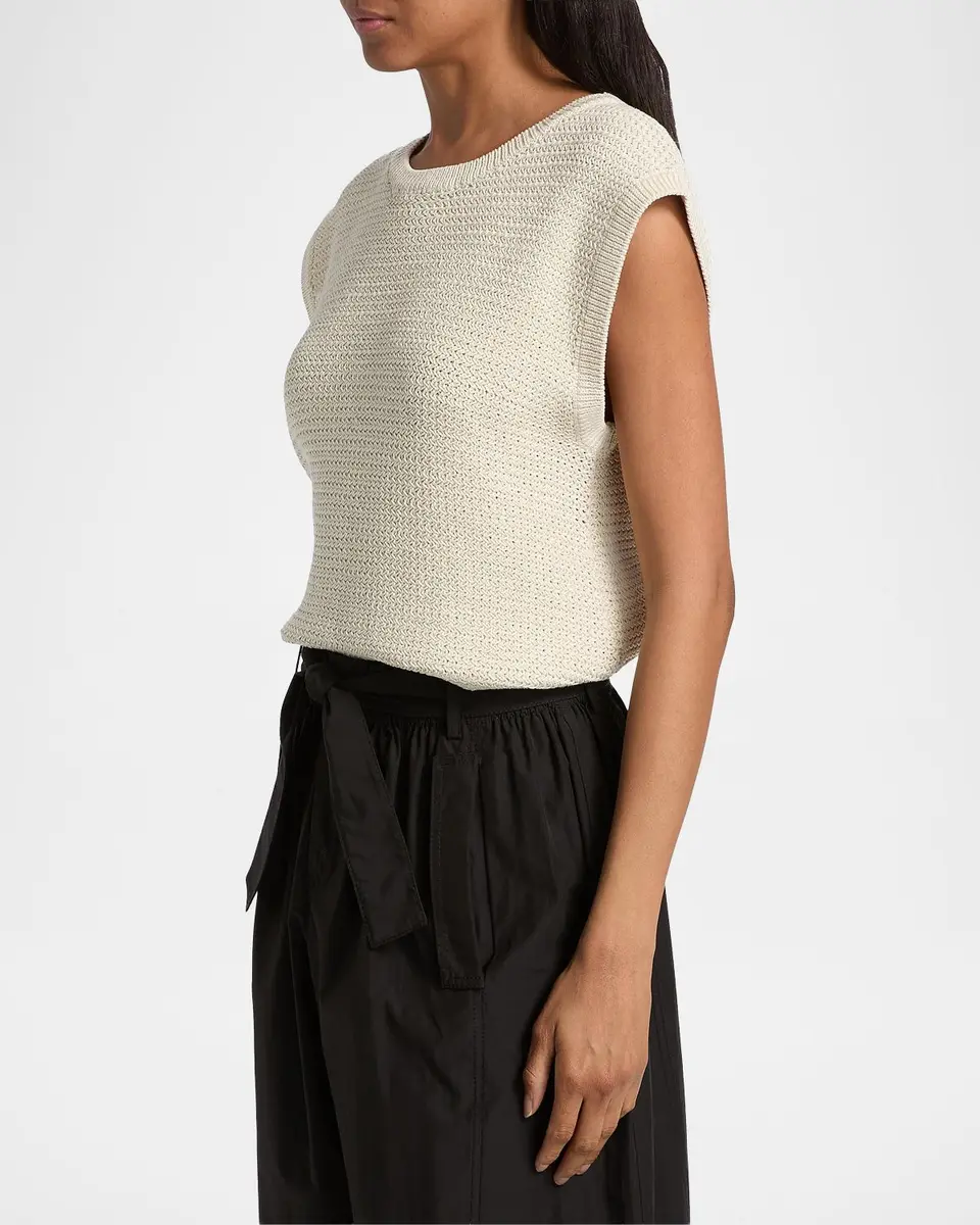 DEREK LAM 10 CROSBY Vivienne Knit Cotton Sleeveless Top | Thumbnail 7