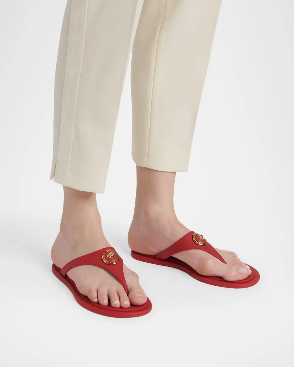 Versace Alia Medusa Rubber Thong Sandals | Thumbnail 2 Versace Alia Medusa Rubber Thong Sandals | Thumbnail 2