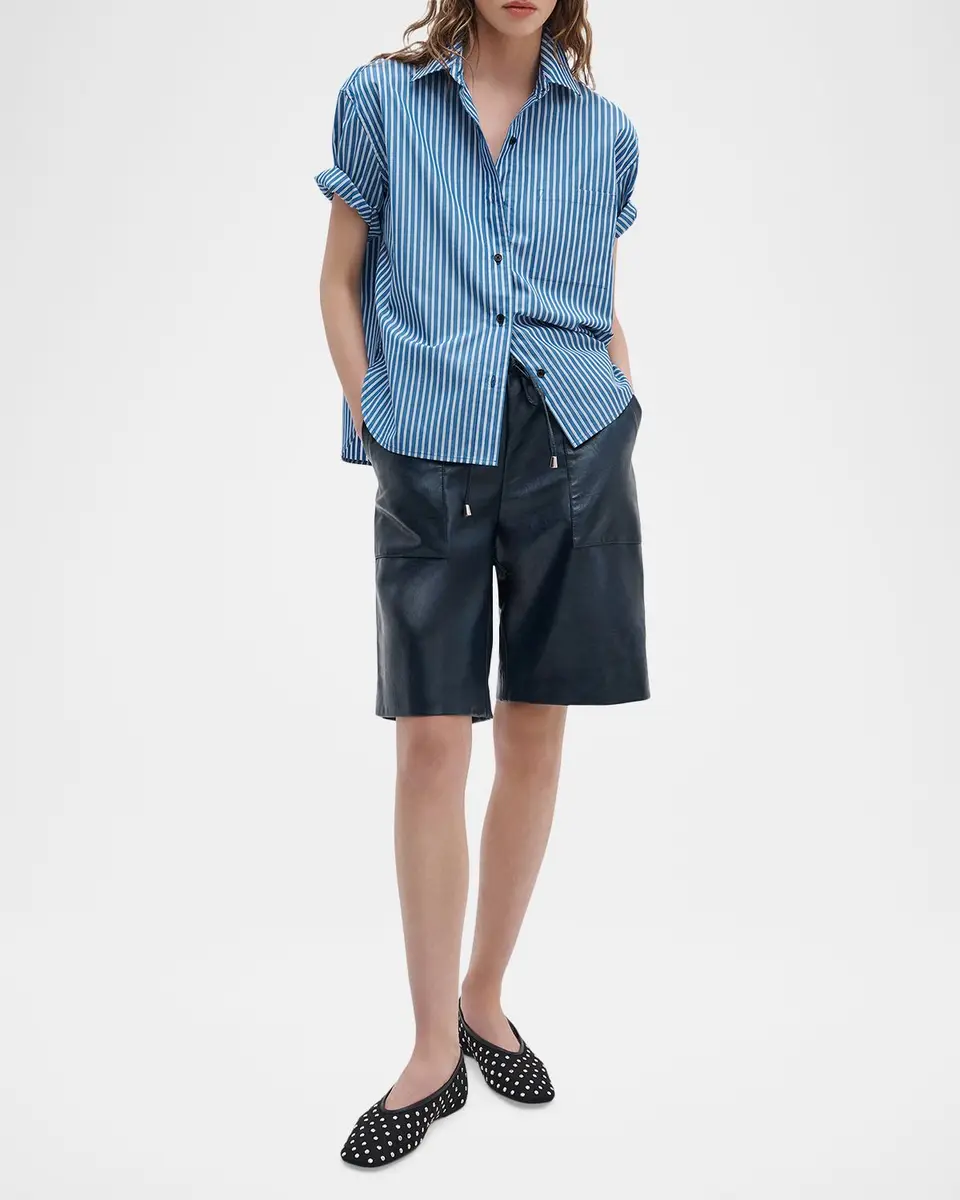 rag & bone Connie Short-Sleeve Striped Poplin Shirt | Thumbnail 2 rag & bone Connie Short-Sleeve Striped Poplin Shirt | Thumbnail 2
