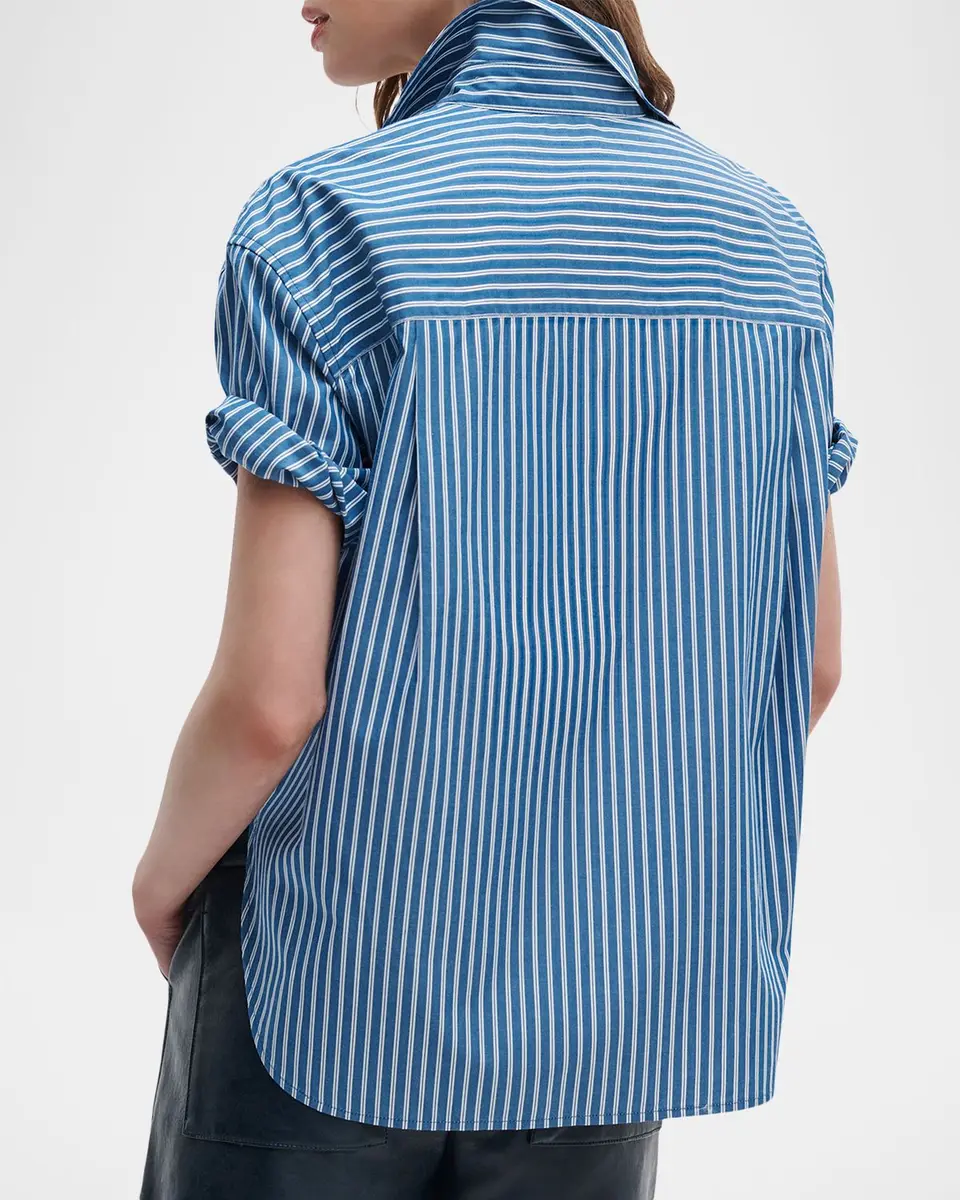 rag & bone Connie Short-Sleeve Striped Poplin Shirt | Thumbnail 3 rag & bone Connie Short-Sleeve Striped Poplin Shirt | Thumbnail 3
