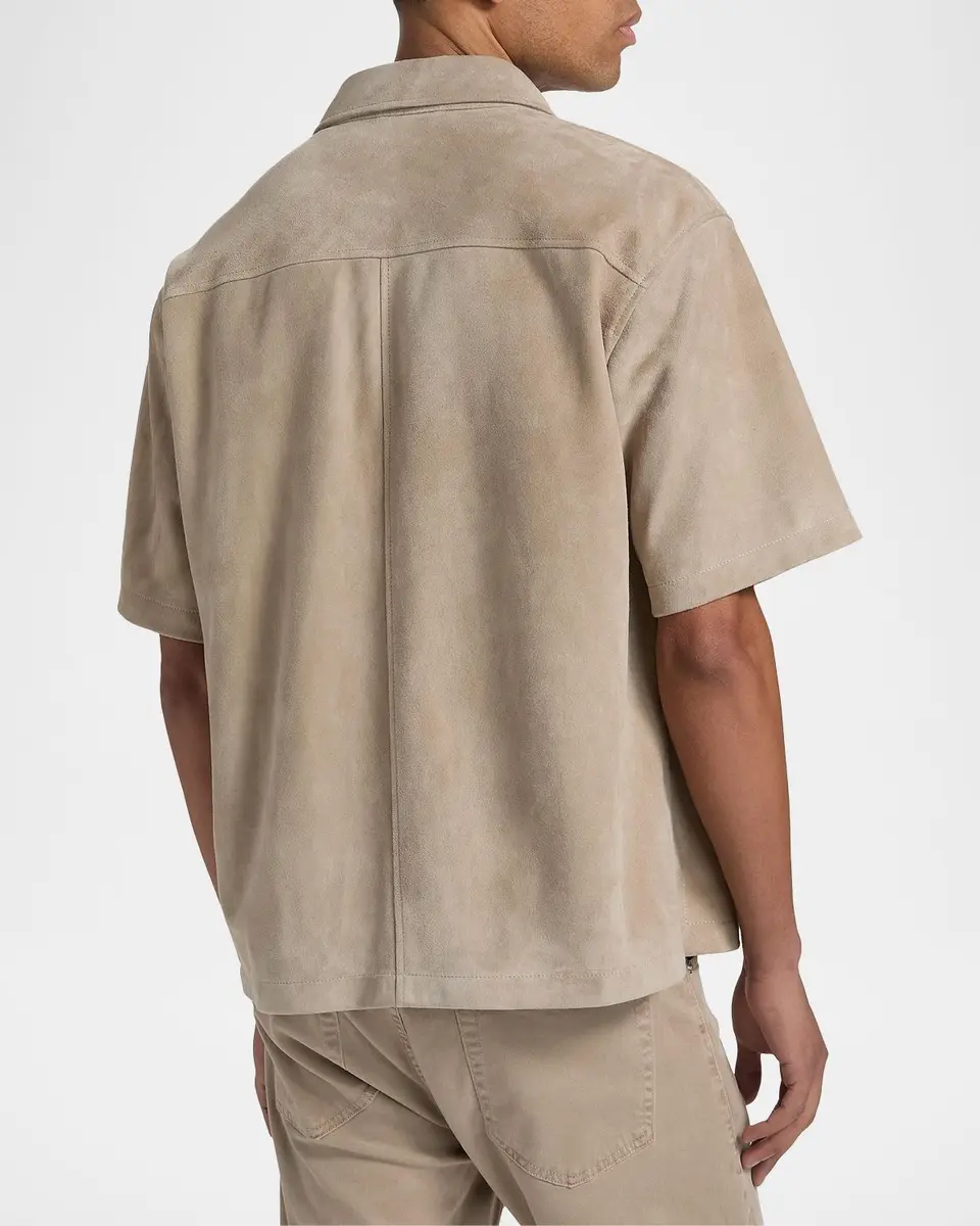 Frame Men's Suede Button-Front Shirt | Thumbnail 3