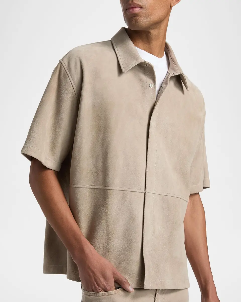 Frame Men's Suede Button-Front Shirt | Thumbnail 5