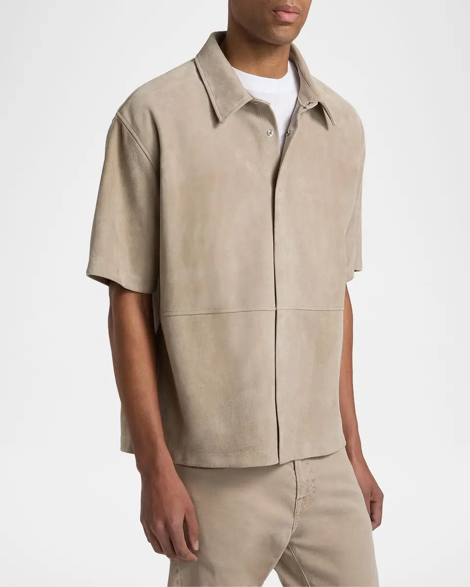 Frame Men's Suede Button-Front Shirt | Thumbnail 7