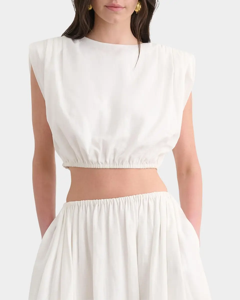 Toccin Sirelle Linen-Cotton Crop Top | Thumbnail 4 Toccin Sirelle Linen-Cotton Crop Top | Thumbnail 4