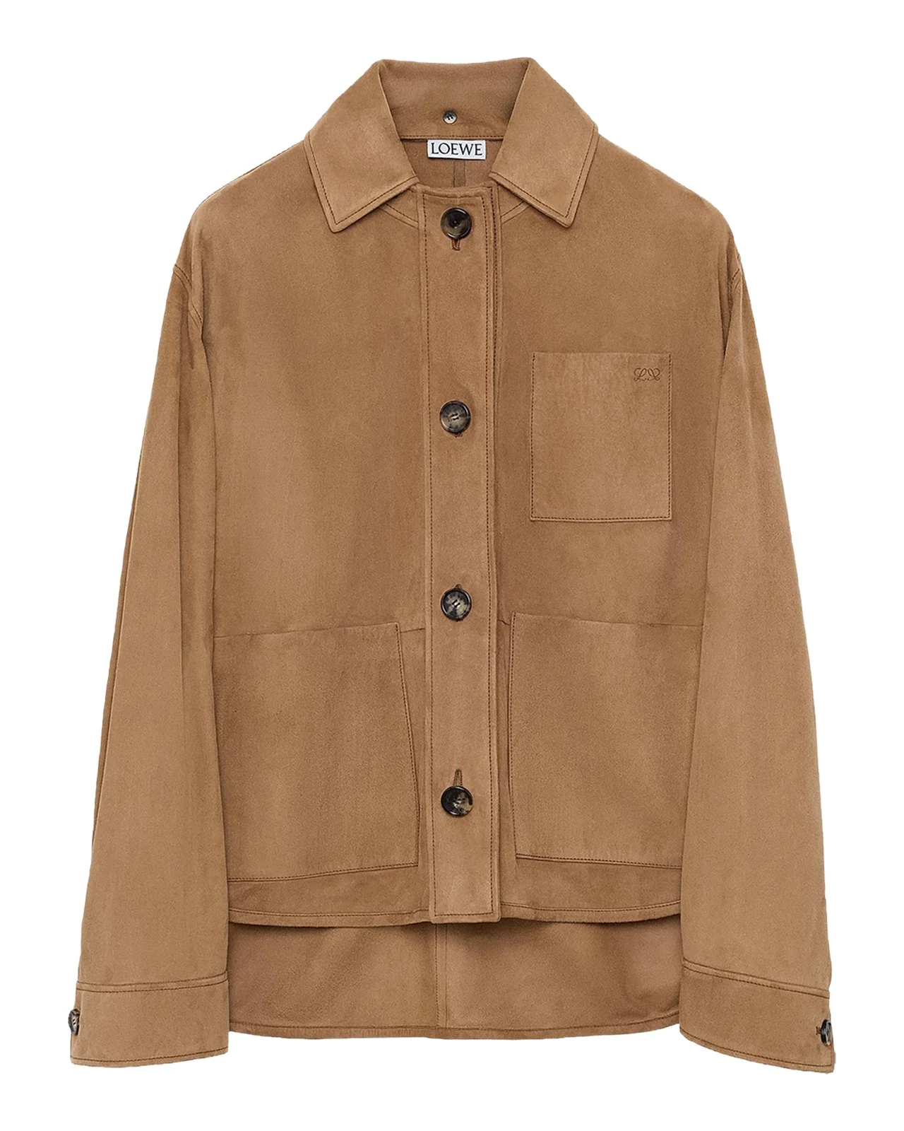 Workwear High-Low Suede Jacket