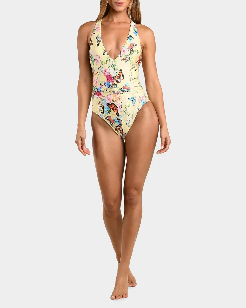 L'Agence Garden Butterflies Lisa Printed One-Piece Swimsuit | Thumbnail 2 L'Agence Garden Butterflies Lisa Printed One-Piece Swimsuit | Thumbnail 2