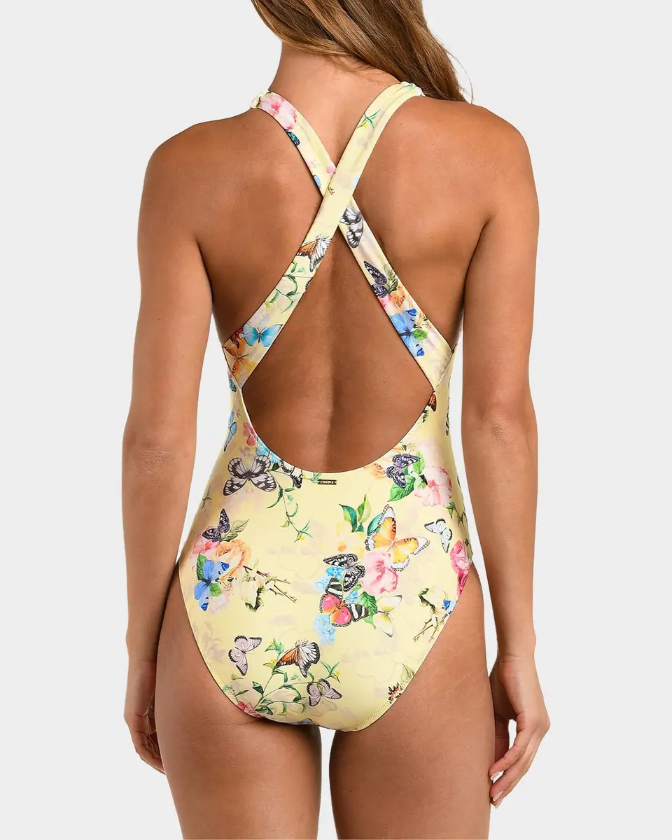L'Agence Garden Butterflies Lisa Printed One-Piece Swimsuit | Thumbnail 3 L'Agence Garden Butterflies Lisa Printed One-Piece Swimsuit | Thumbnail 3