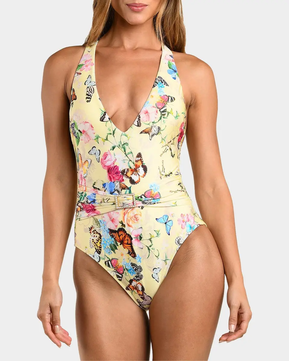 L'Agence Garden Butterflies Lisa Printed One-Piece Swimsuit | Thumbnail 4 L'Agence Garden Butterflies Lisa Printed One-Piece Swimsuit | Thumbnail 4