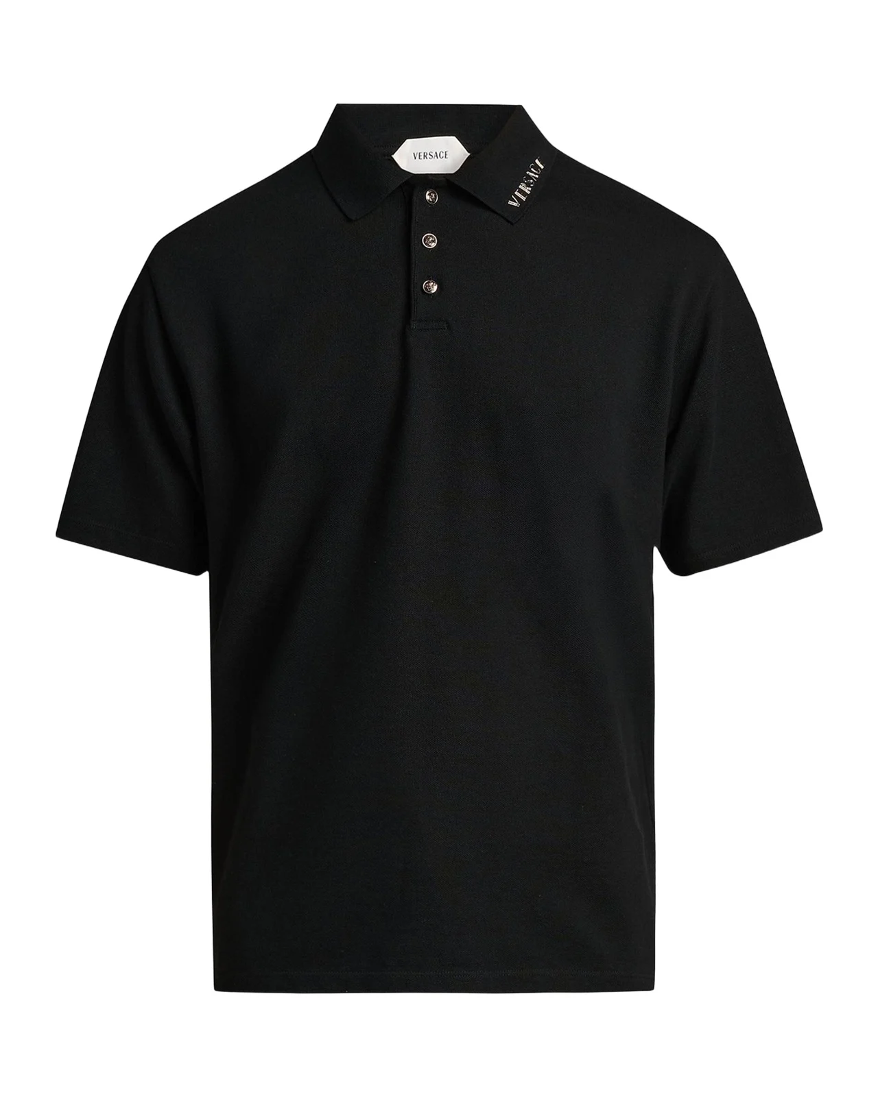 Men's Piquet Medusa Buttons Cotton Polo Shirt Men's Piquet Medusa Buttons Cotton Polo Shirt