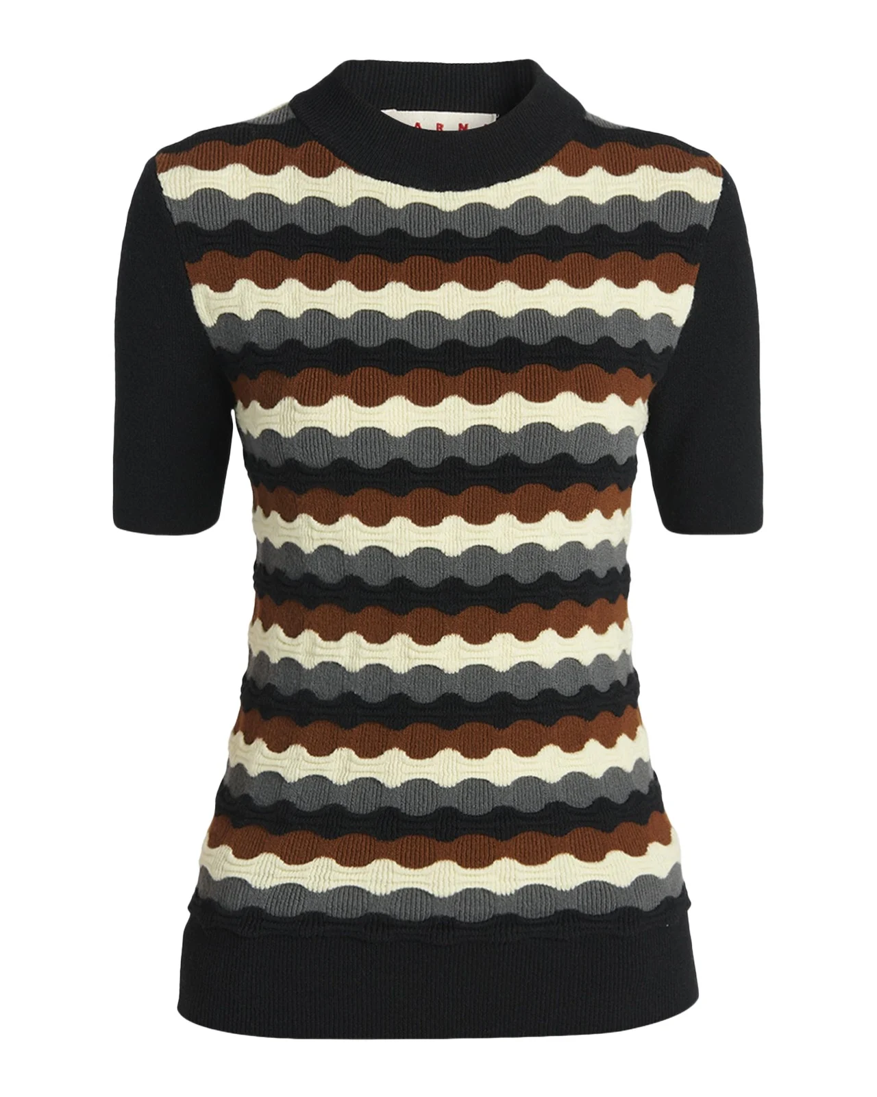 3D Wave Short-Sleeve Wool Sweater 3D Wave Short-Sleeve Wool Sweater