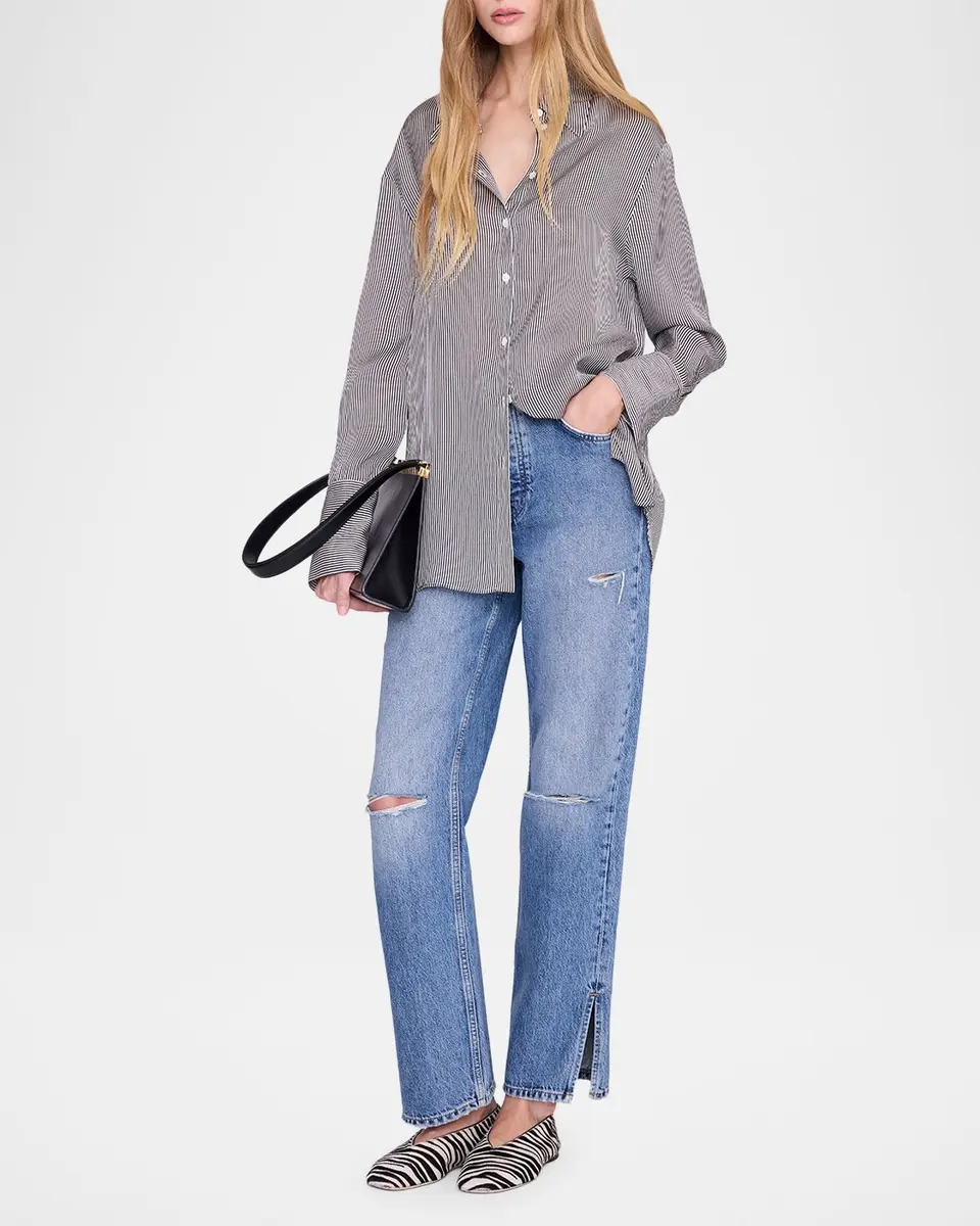 Anine Bing Bridget Oversized Pinstripe Shirt | Thumbnail 2