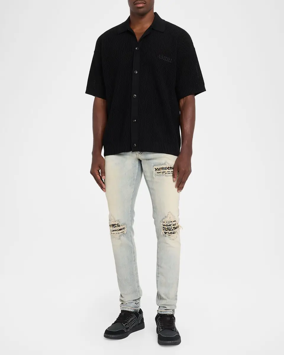 AMIRI Men's Crochet-Knit Mesh Cotton Shirt | Thumbnail 2 AMIRI Men's Crochet-Knit Mesh Cotton Shirt | Thumbnail 2