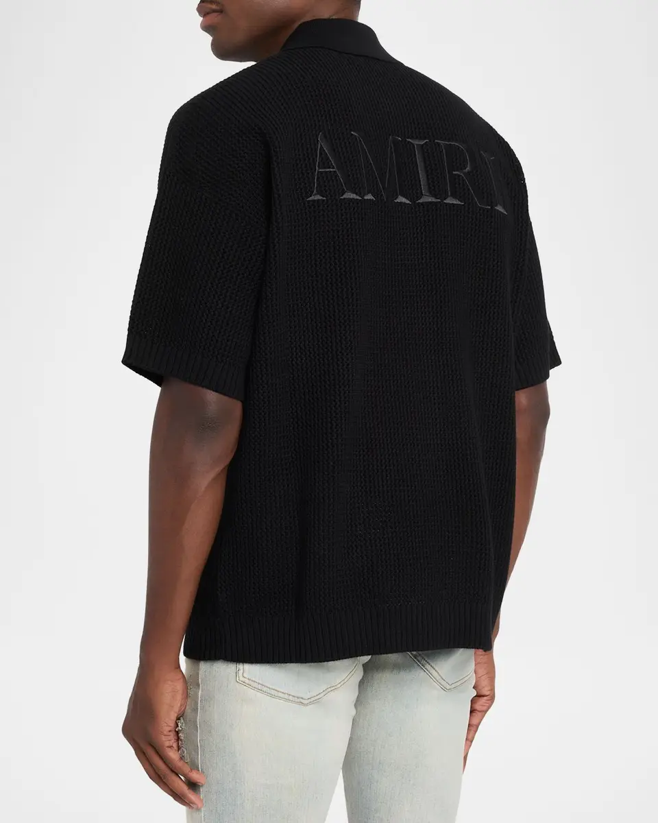 AMIRI Men's Crochet-Knit Mesh Cotton Shirt | Thumbnail 3 AMIRI Men's Crochet-Knit Mesh Cotton Shirt | Thumbnail 3
