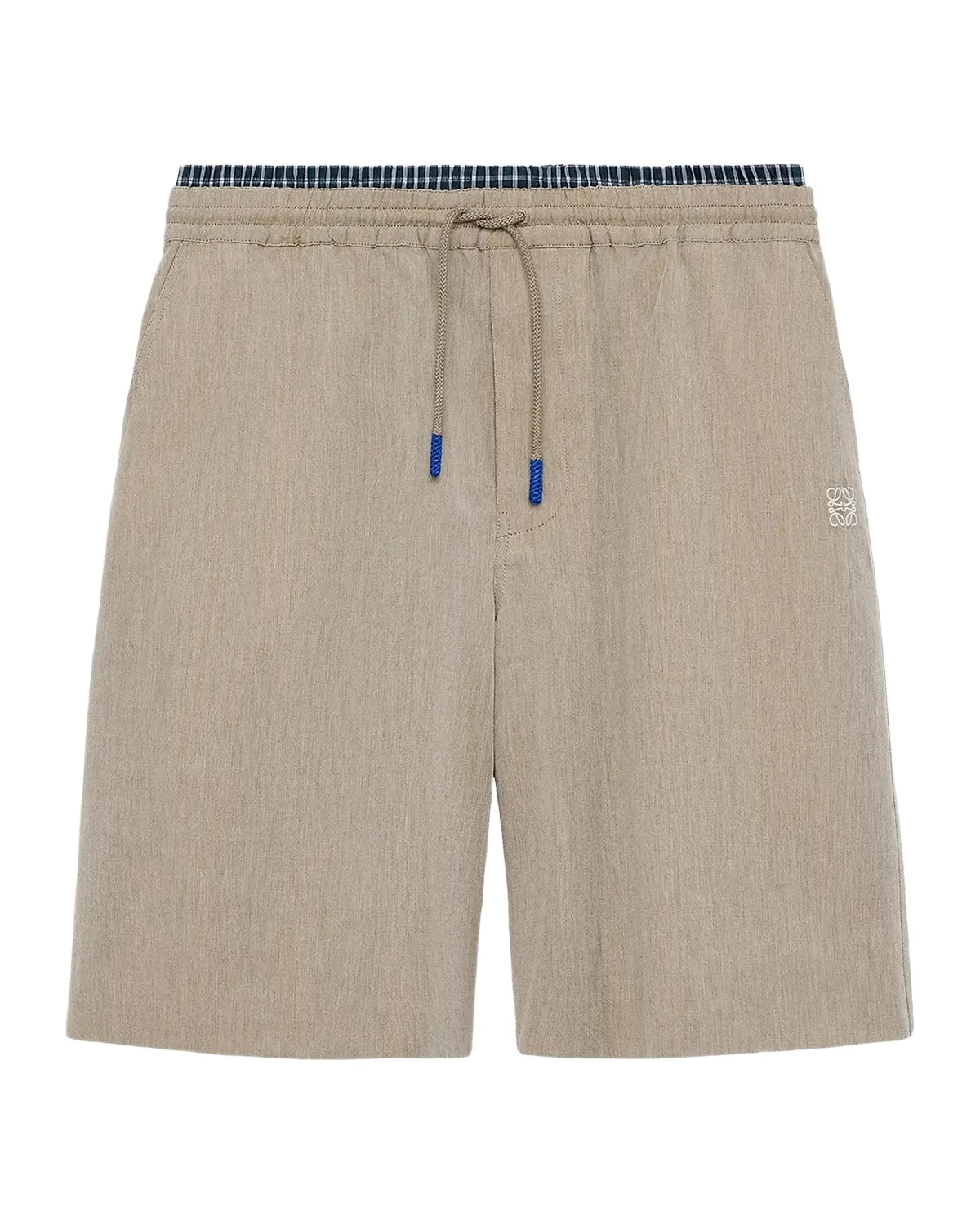 Loewe Men's Layered-Waistband Cotton-Wool Blend Shorts