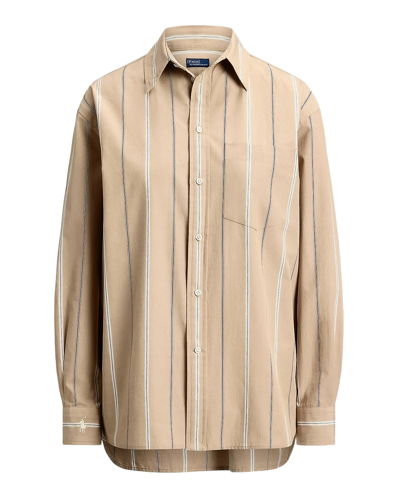 Oversized Striped Cotton Button-Front Shirt