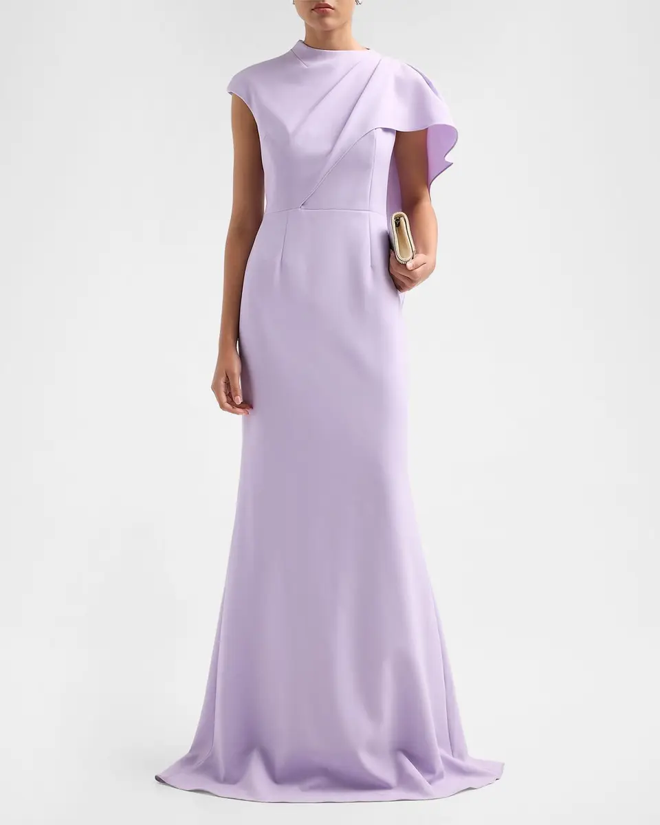 Rickie Freeman for Teri Jon Asymmetric Drape Cape Gown | Thumbnail 2 Rickie Freeman for Teri Jon Asymmetric Drape Cape Gown | Thumbnail 2