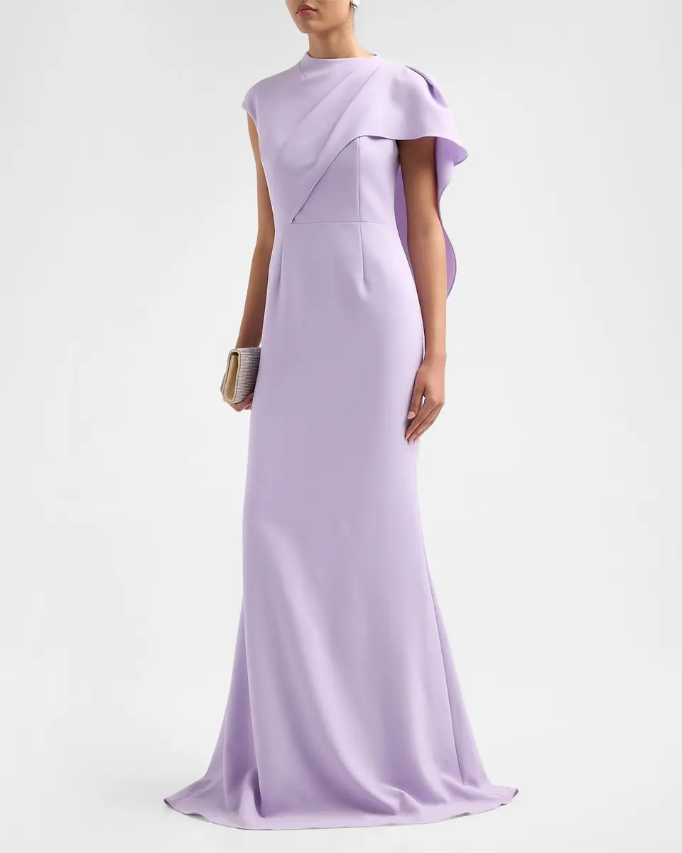 Rickie Freeman for Teri Jon Asymmetric Drape Cape Gown | Thumbnail 4 Rickie Freeman for Teri Jon Asymmetric Drape Cape Gown | Thumbnail 4