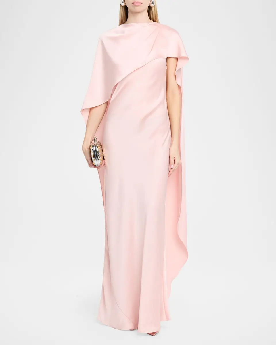 Simkhai Izel Satin Cape Dress | Thumbnail 2 Simkhai Izel Satin Cape Dress | Thumbnail 2