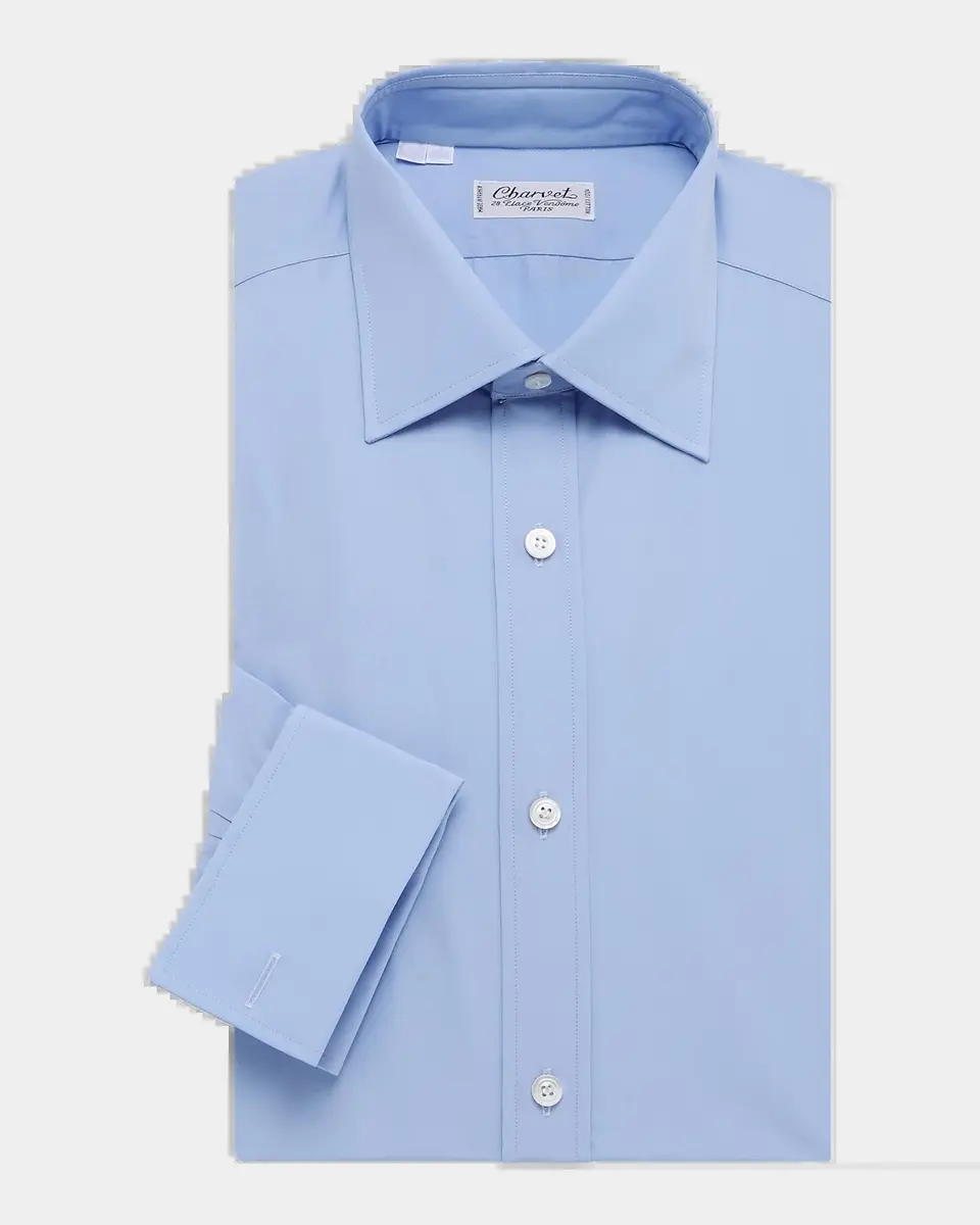 Charvet Men's Cotton Poplin Dress Shirt | Thumbnail 2 Charvet Men's Cotton Poplin Dress Shirt | Thumbnail 2