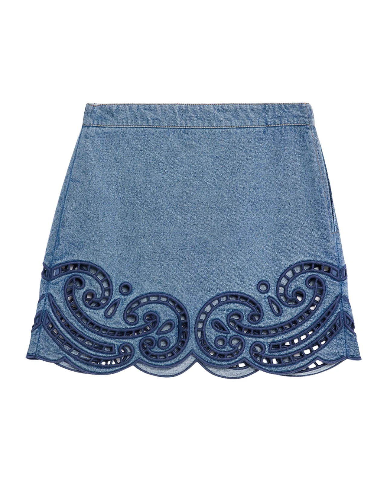 Cadiz Embroidered Denim Mini Skirt Cadiz Embroidered Denim Mini Skirt
