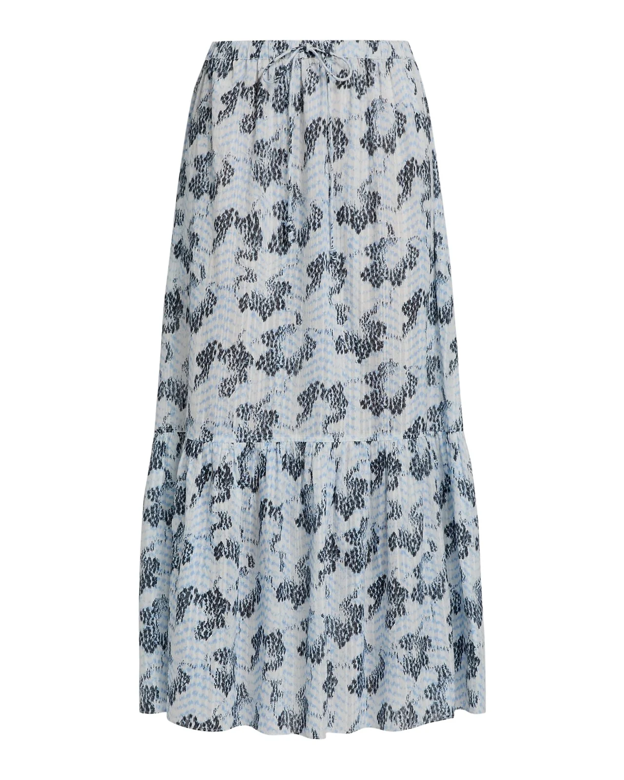 Olina Printed Cotton A-Line Maxi Skirt