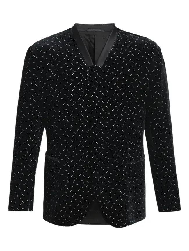 Men's Stamped Silk-Blend Velvet Blazer Men's Stamped Silk-Blend Velvet Blazer